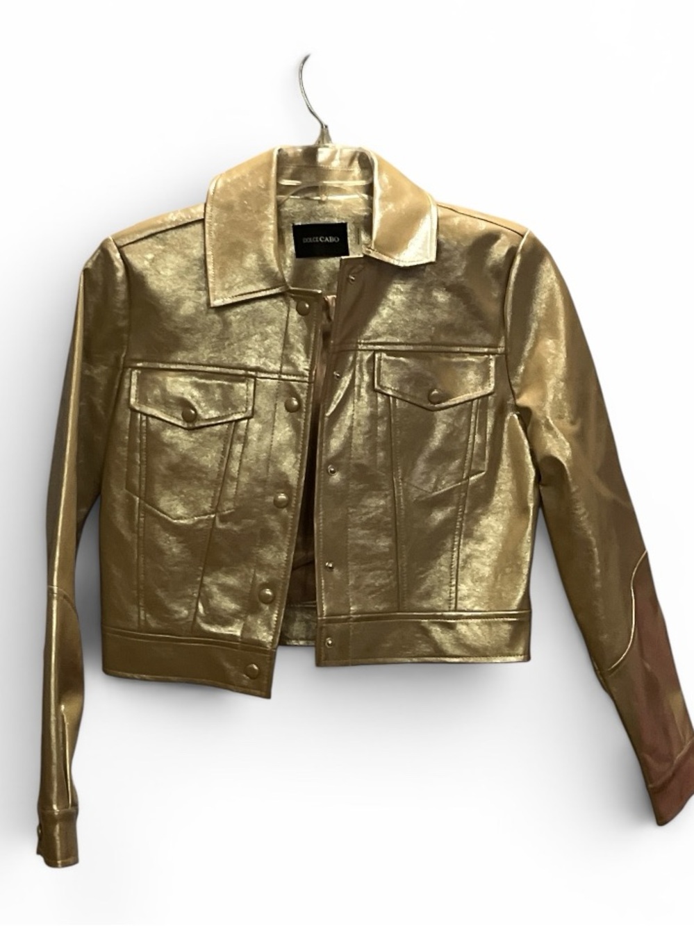 Dolce Cabo Metallic Gold Crop Jacket Sz S